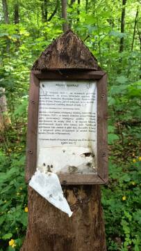 Tablica informacyjna w lesie